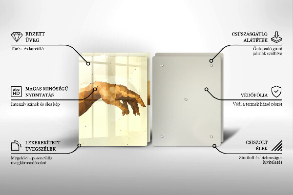Chopping board Creation of Adam hands