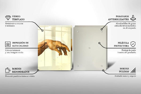 Chopping board Creation of Adam hands