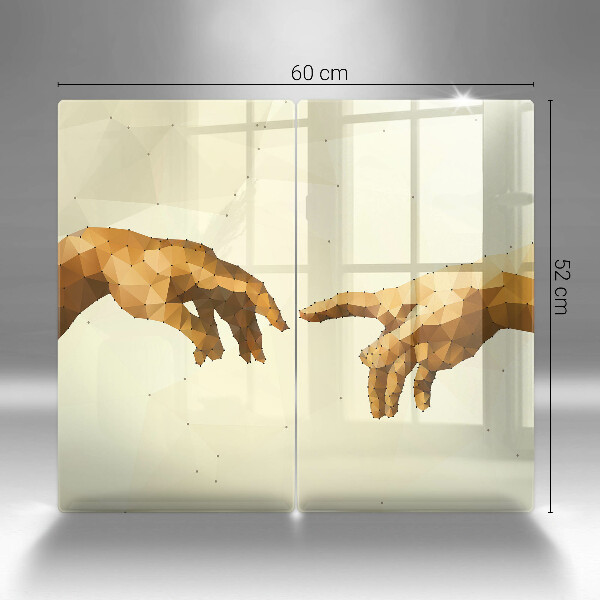 Chopping board Creation of Adam hands