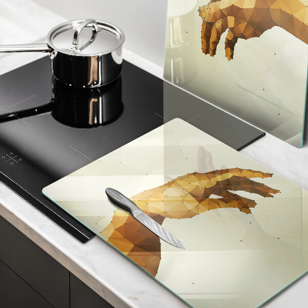 Chopping board Creation of Adam hands