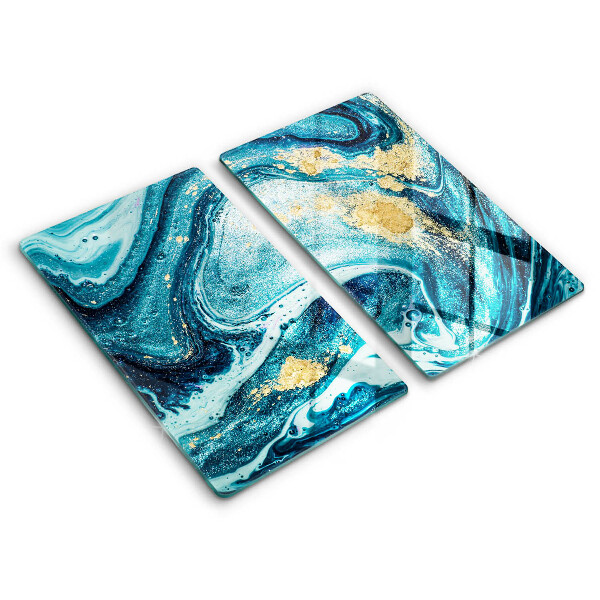 Chopping board Blue abstraction gold