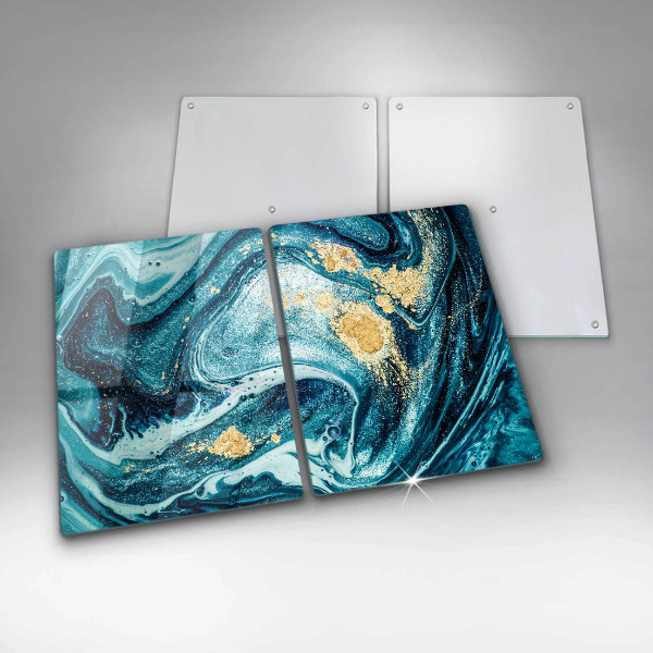 Chopping board Blue abstraction gold