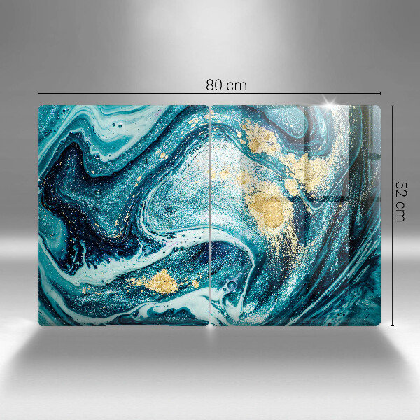 Chopping board Blue abstraction gold