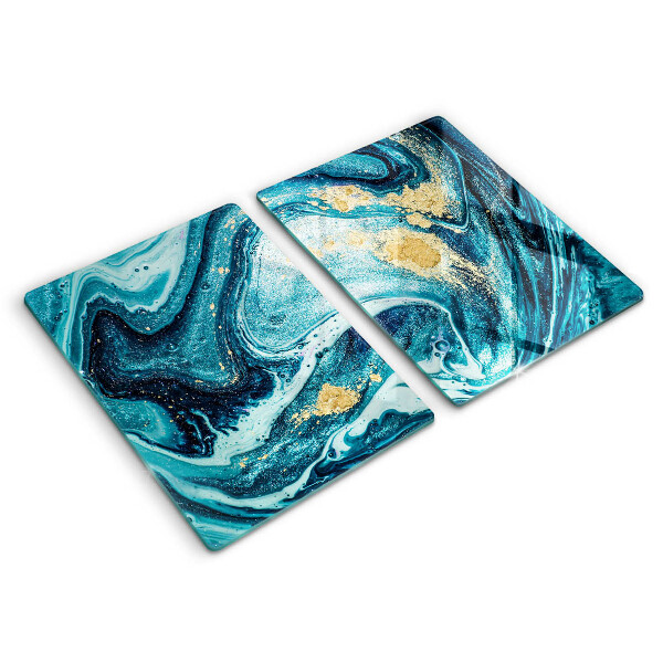 Chopping board Blue abstraction gold