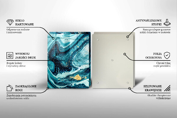 Chopping board Blue abstraction gold