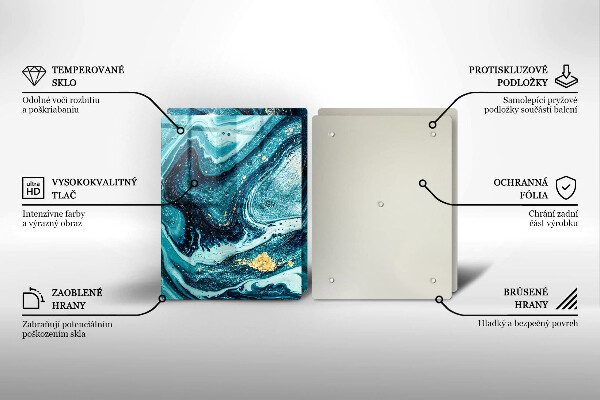 Chopping board Blue abstraction gold