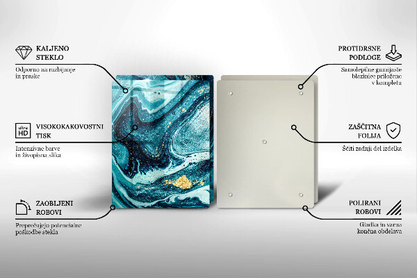 Chopping board Blue abstraction gold