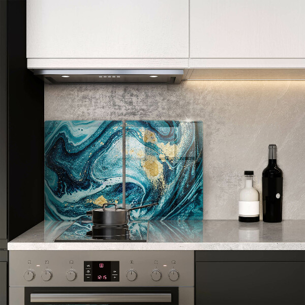 Chopping board Blue abstraction gold