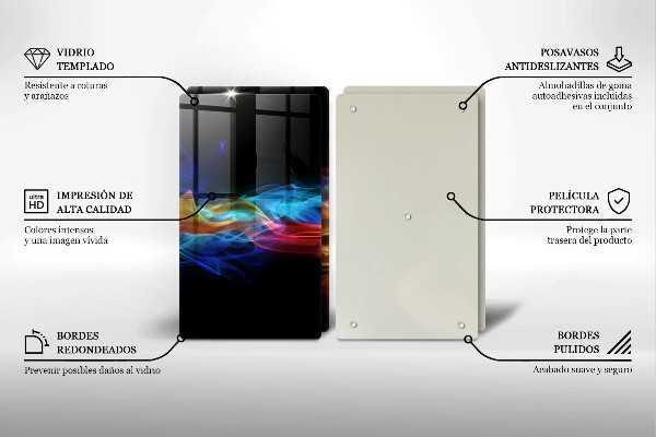 Chopping board Colorful smoke