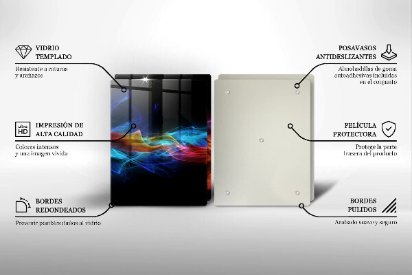 Chopping board Colorful smoke