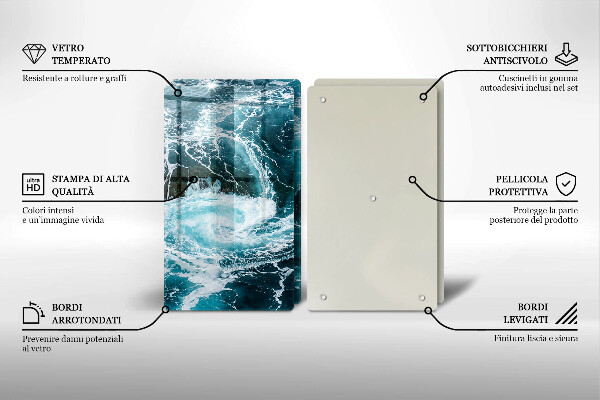 Chopping board Foamed water waves