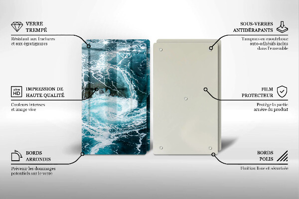 Chopping board Foamed water waves