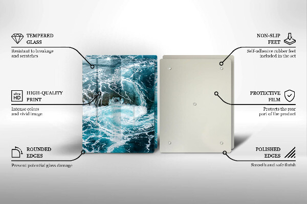 Chopping board Foamed water waves