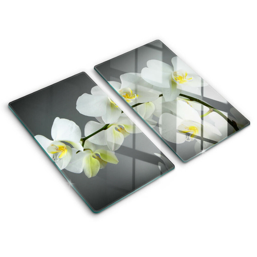 Chopping board White orchid flowers