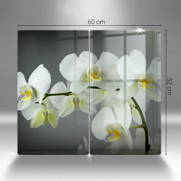 Chopping board White orchid flowers