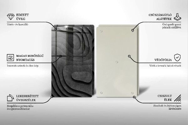 Chopping board 3D stone shapes