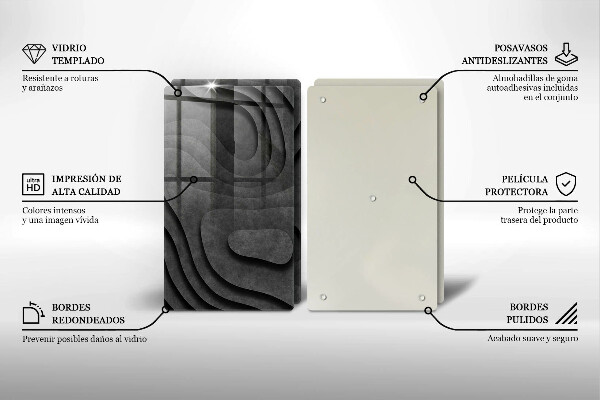 Chopping board 3D stone shapes