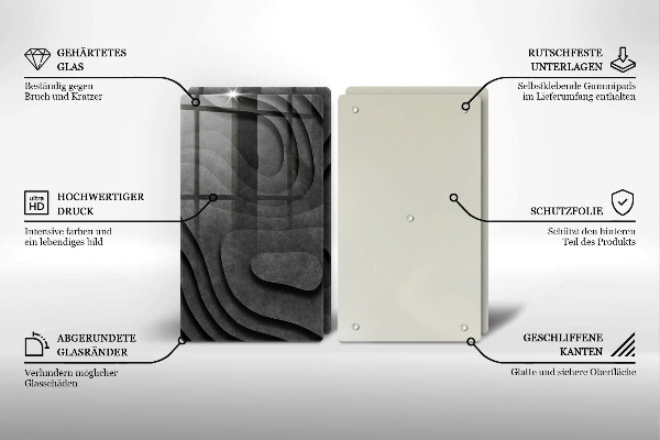 Chopping board 3D stone shapes