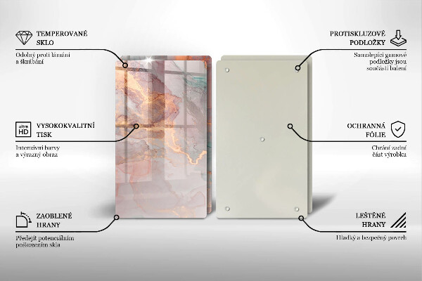 Chopping board Marble with gold