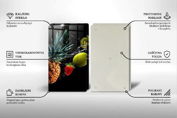 Chopping board Fruits in water