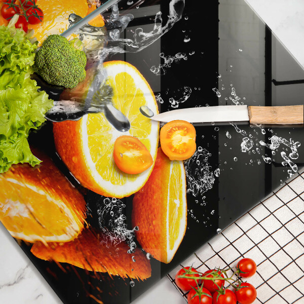 Chopping board Juicy fruit oranges