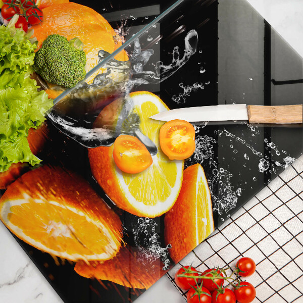 Chopping board Juicy fruit oranges