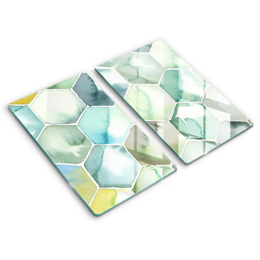 Chopping board Watercolor hexagons