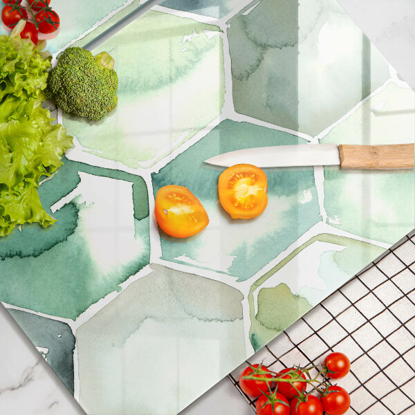 Chopping board Watercolor hexagons