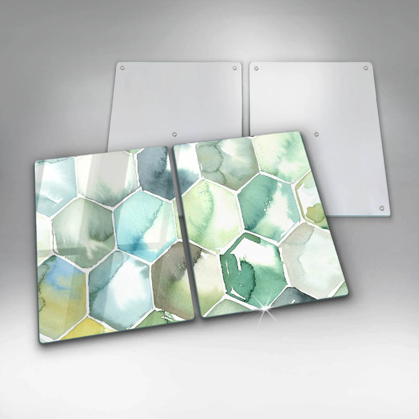 Chopping board Watercolor hexagons
