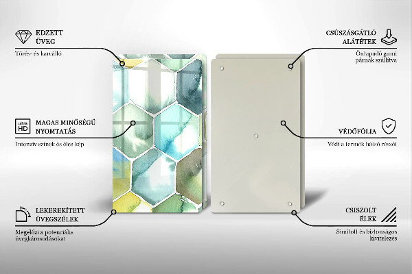 Chopping board Watercolor hexagons