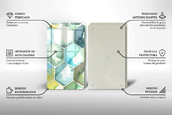 Chopping board Watercolor hexagons