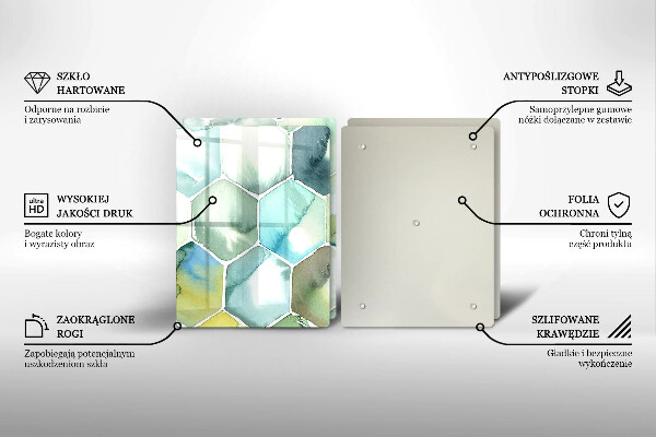 Chopping board Watercolor hexagons