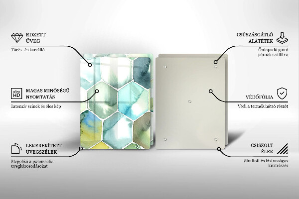 Chopping board Watercolor hexagons