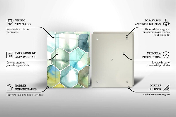 Chopping board Watercolor hexagons