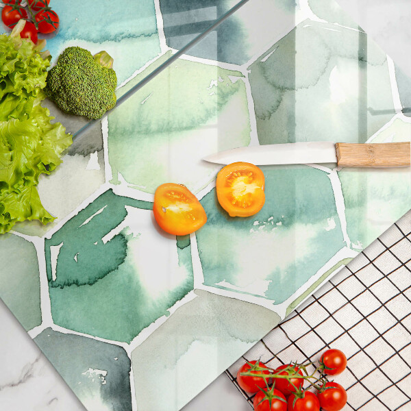 Chopping board Watercolor hexagons