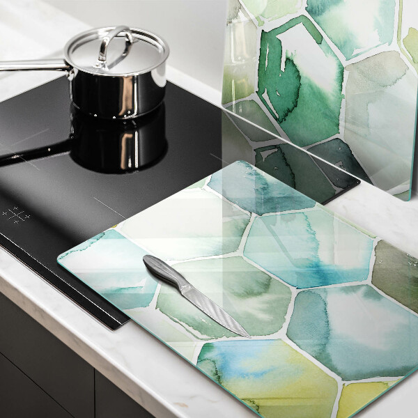 Chopping board Watercolor hexagons