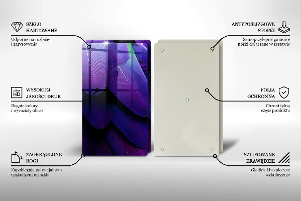 Chopping board Neon feathers