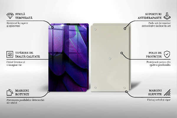 Chopping board Neon feathers