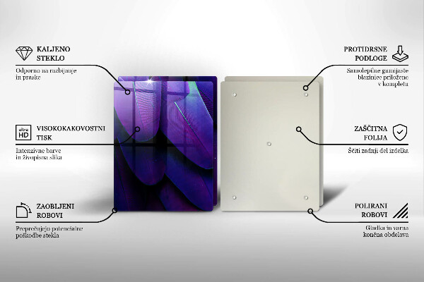 Chopping board Neon feathers