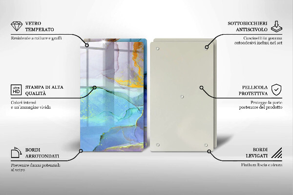 Chopping board Cracked stone gold