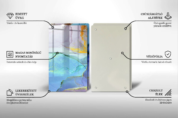 Chopping board Cracked stone gold