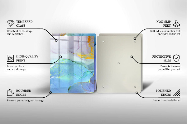 Chopping board Cracked stone gold