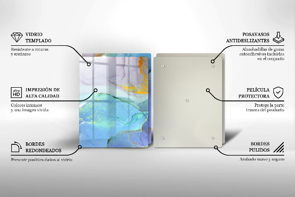 Chopping board Cracked stone gold