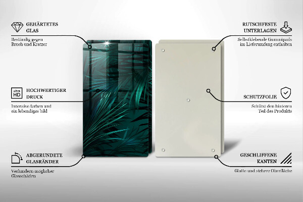 Chopping board Wild jungle leaves