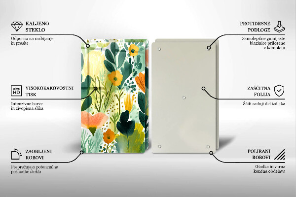 Chopping board Painted flowers