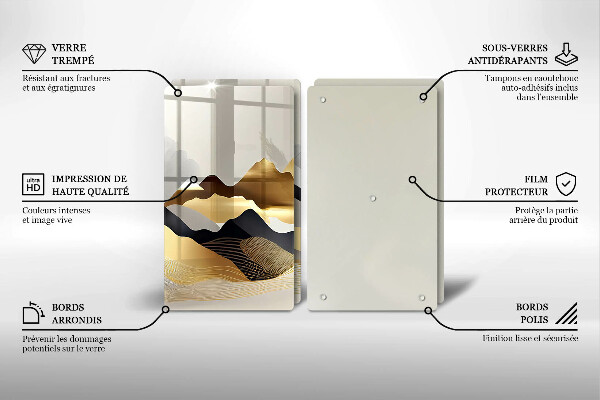 Chopping board Abstraction of golden mountains