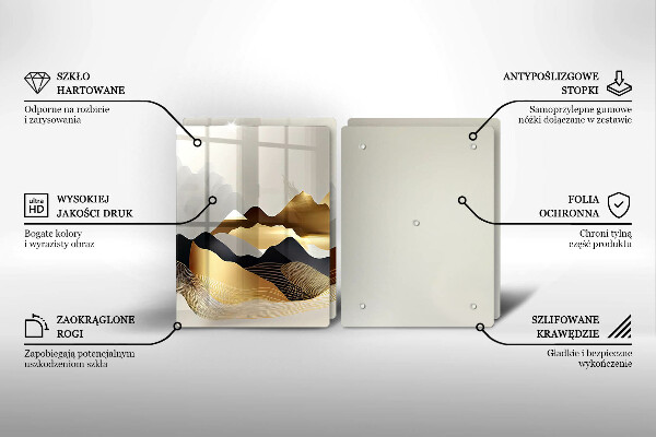 Chopping board Abstraction of golden mountains