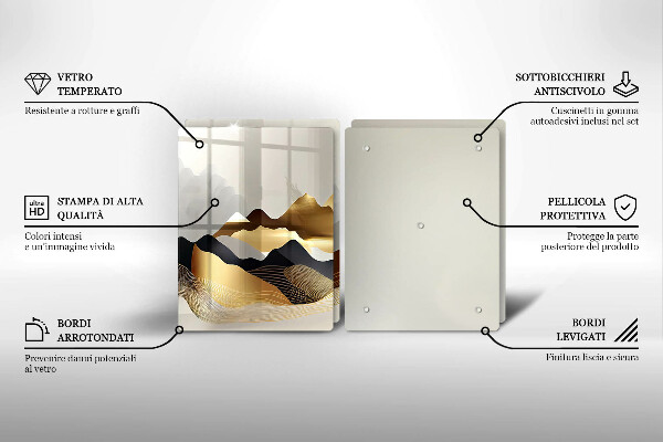 Chopping board Abstraction of golden mountains