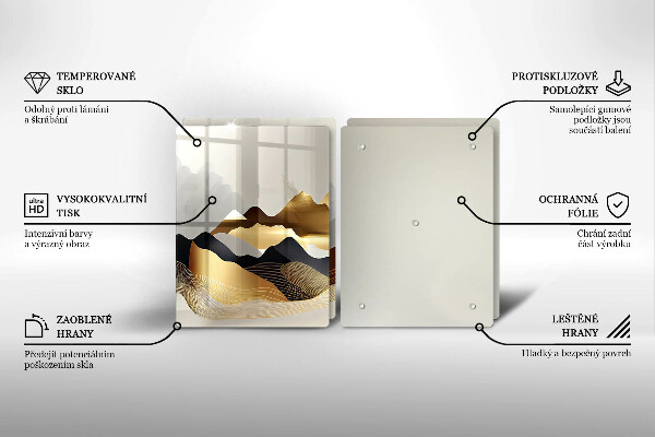 Chopping board Abstraction of golden mountains