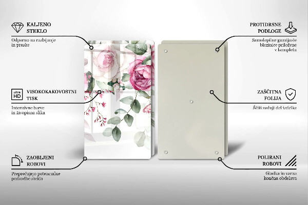 Chopping board Watercolor roses